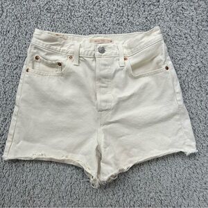 Levi's Shorts Womens 28 Ribcage Button Fly Big E 100% Cotton Raw Hem Cut Offs